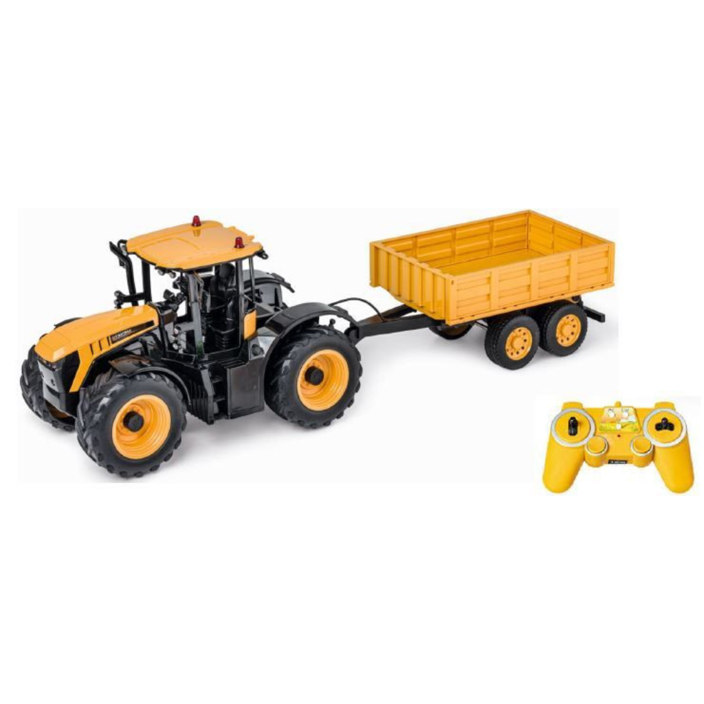 1/16 R/C JCB Fastrac Farm Tractor and Trailer (67cm Long) with battery & USB charger