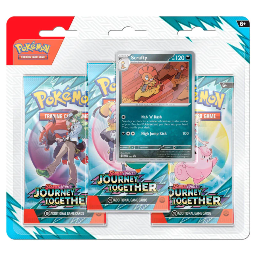 Pokémon: Scarlet & Violet 9: Journey Together - 3-Pack Blister - Scrafty