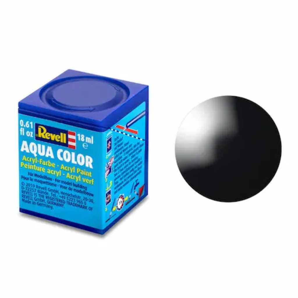 Gloss "Black" (RAL 9005) Aqua Color Acrylic - 18ml - 36107