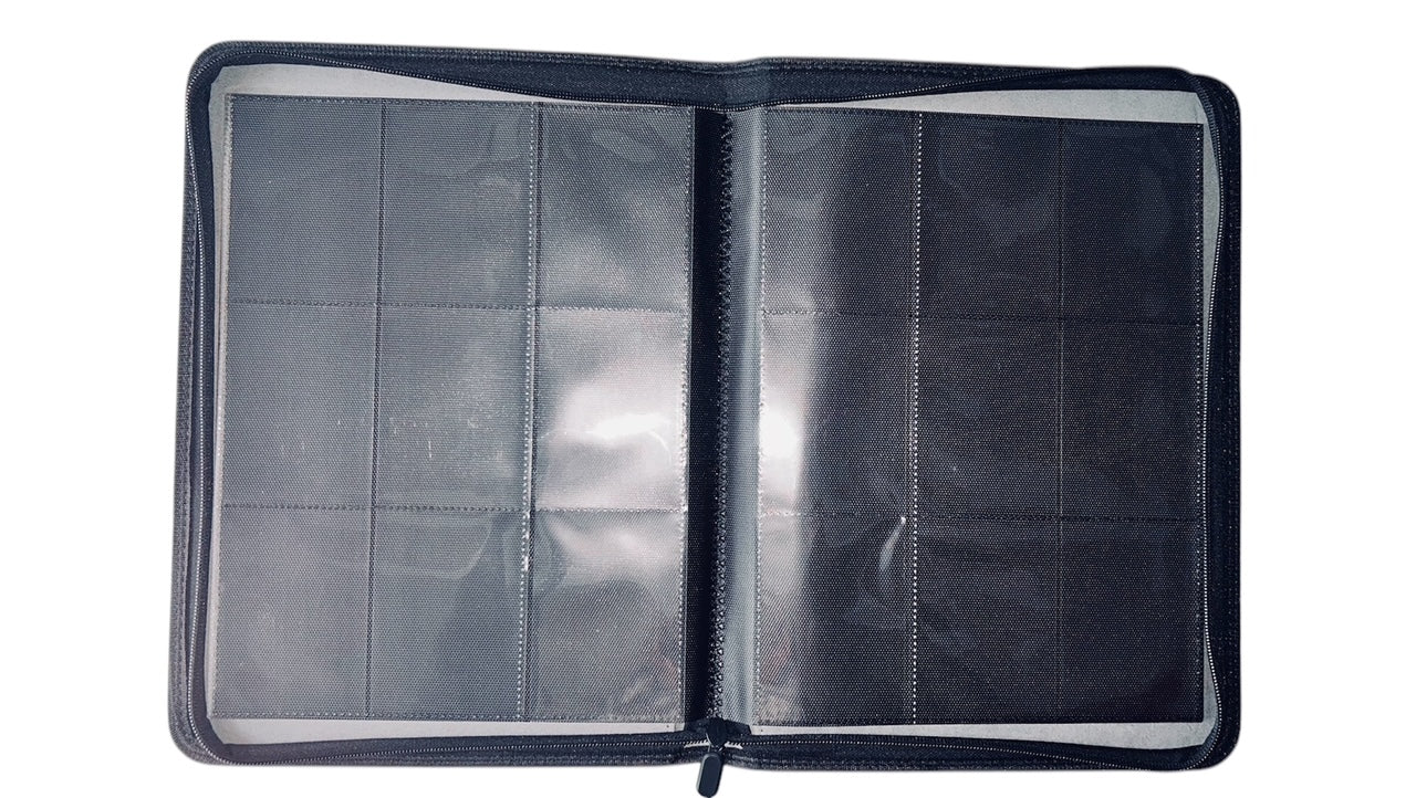 9 Pocket Side Loading Zip Up Card Binder – Black. Luck Dragon
