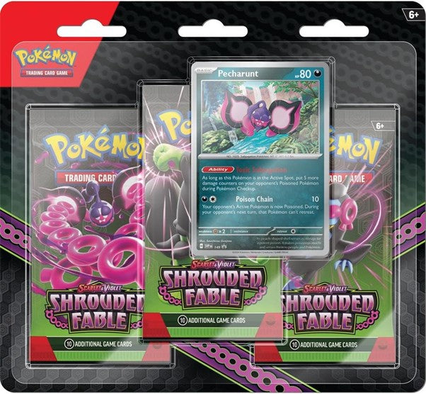 Pokemon - Scarlet & Violet - Shrouded Fable - 3 Pack Blister - Pecharunt